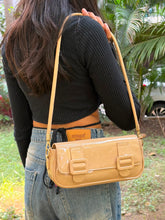 Beige Patent Shoulder Bag