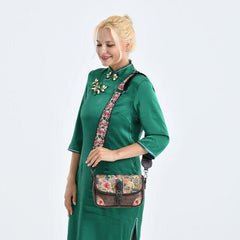 Elegant Floral Print Crossbody Sling Bag