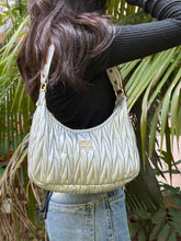 Silver Quited Shoulder Bag