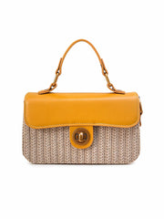 Chic Straw Sling Bag with Top Handle