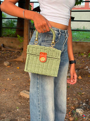 Sage Woven Sling Bag