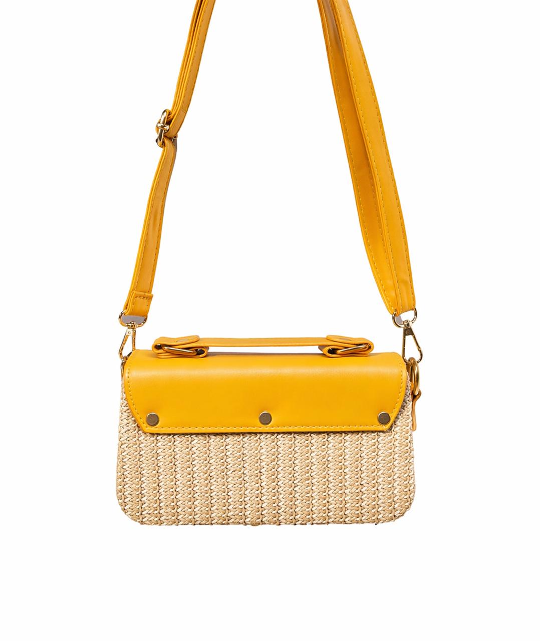 Chic Straw Sling Bag with Top Handle