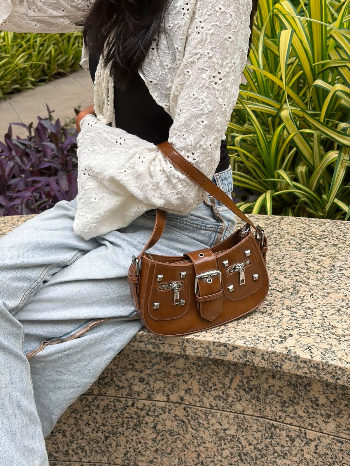 Loren stud hobo bag