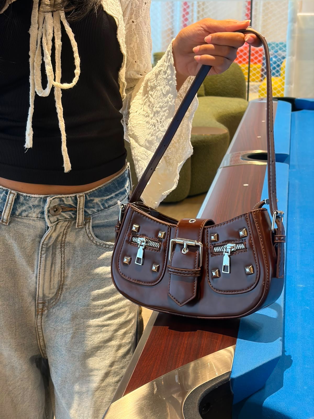Loren stud hobo bag