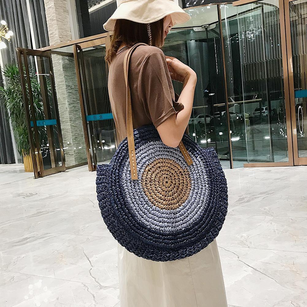 Evil Eye Straw Tote Bag