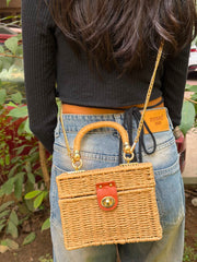 Sage Woven Sling Bag