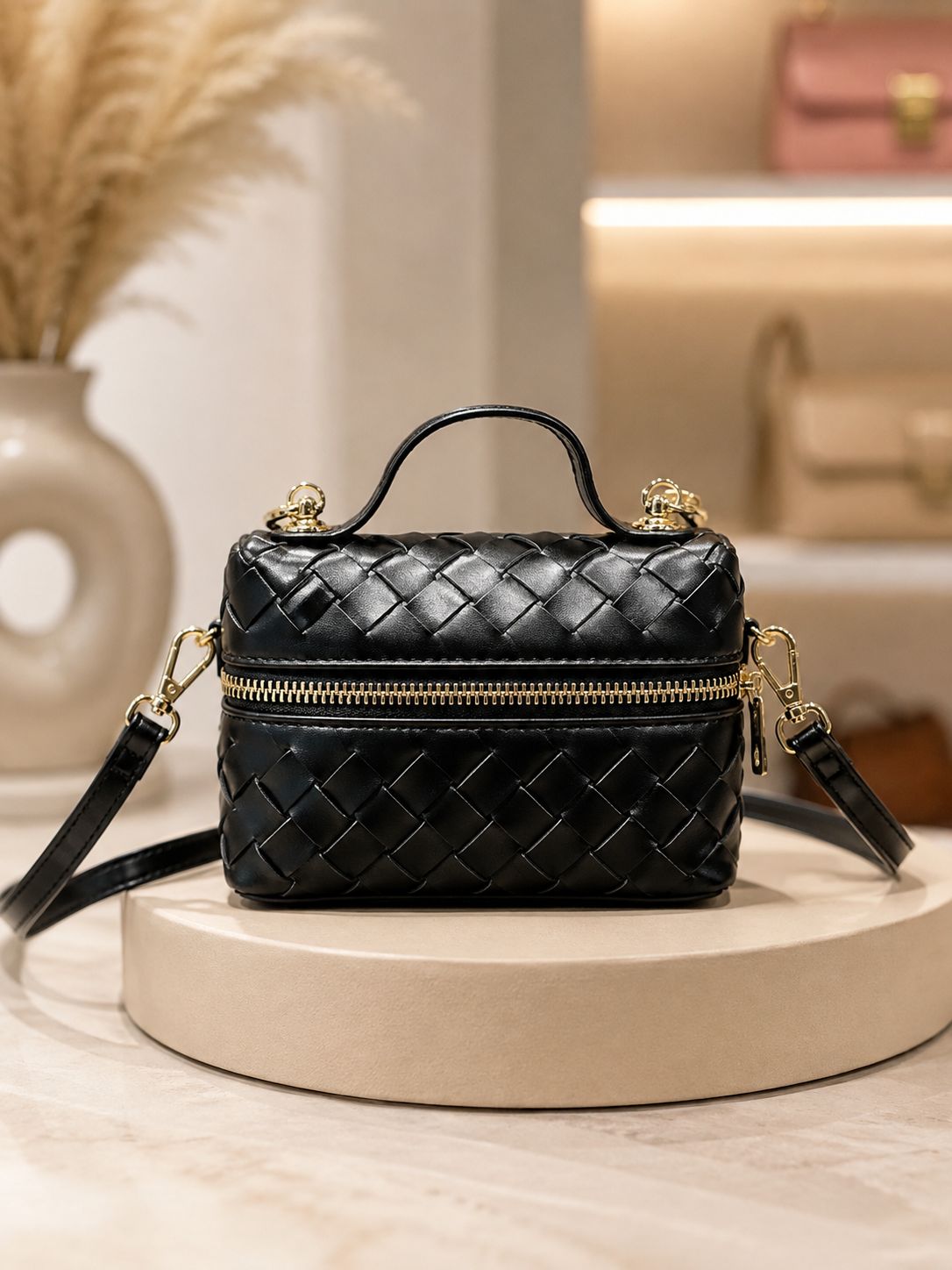 Noir Weave Luxe mini sling