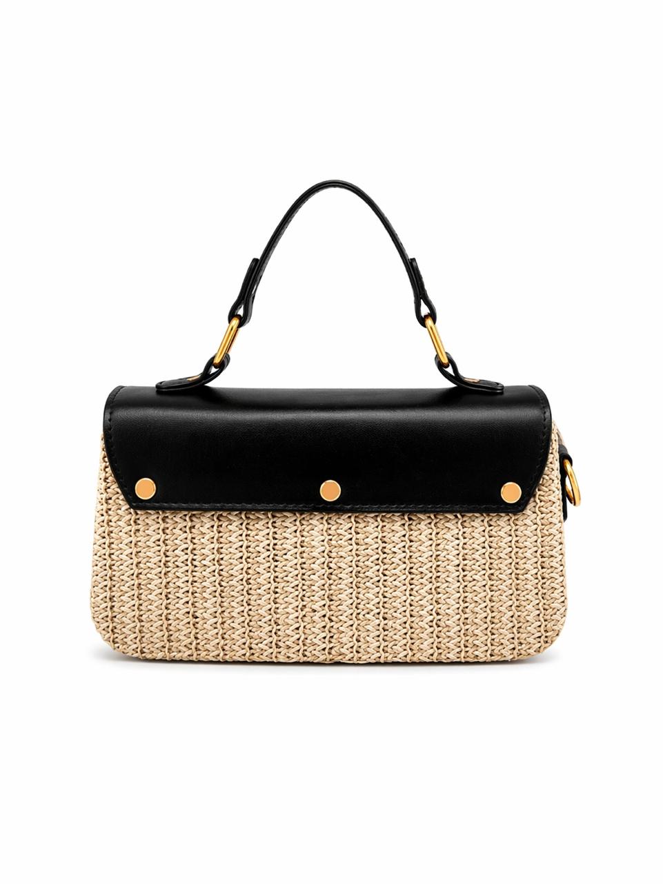 Chic Straw Sling Bag with Top Handle