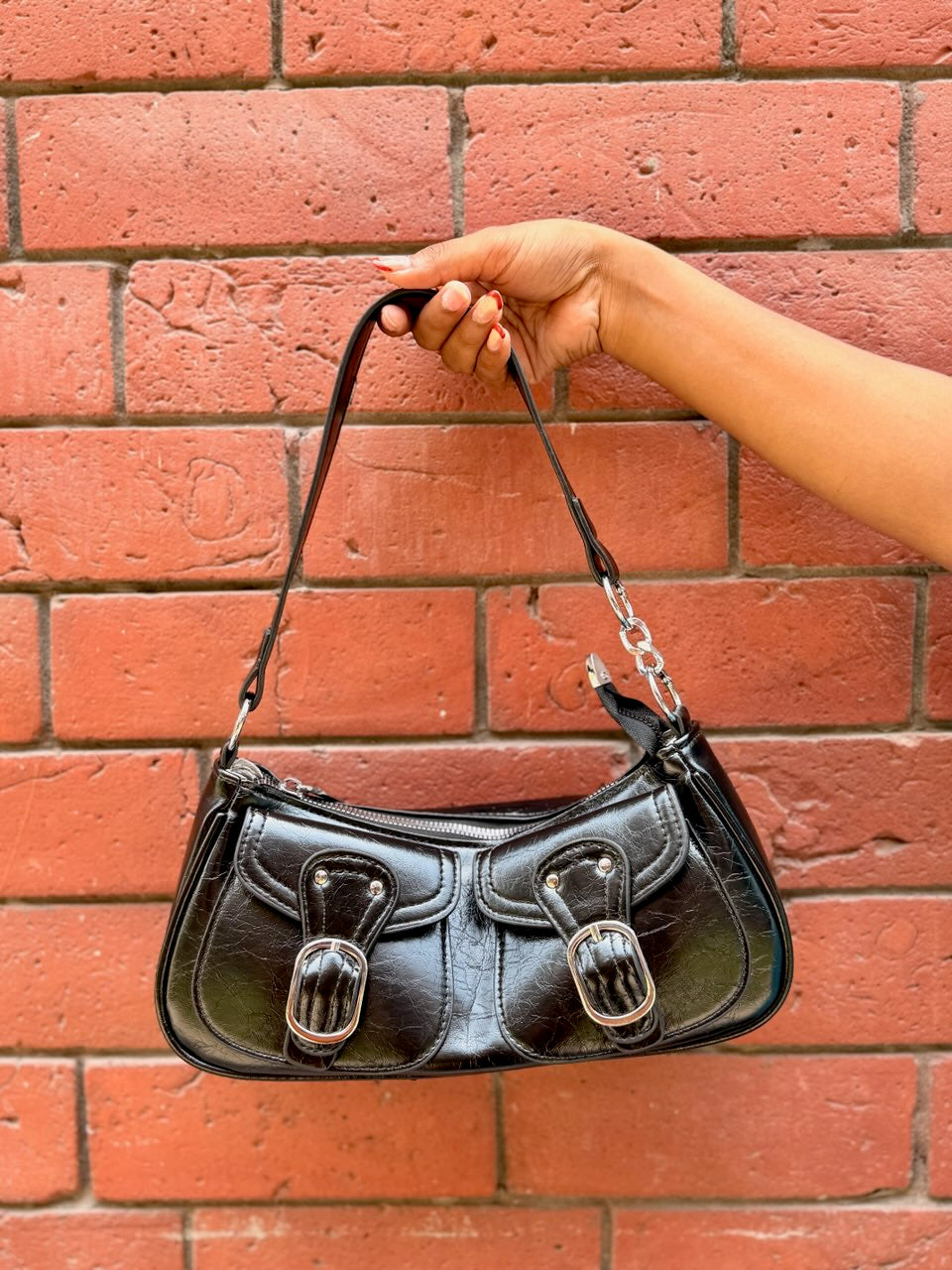 Vintage Buckle Shoulder Bag
