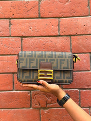 Luxury Monogram Shoulder Bag with Gold Lock