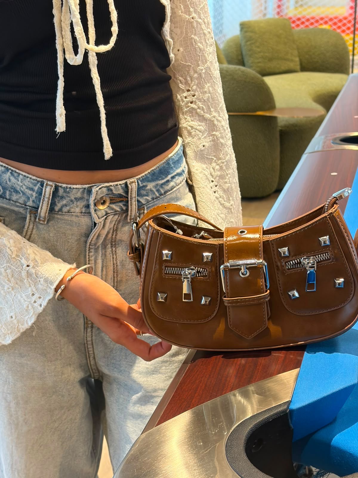 Loren stud hobo bag
