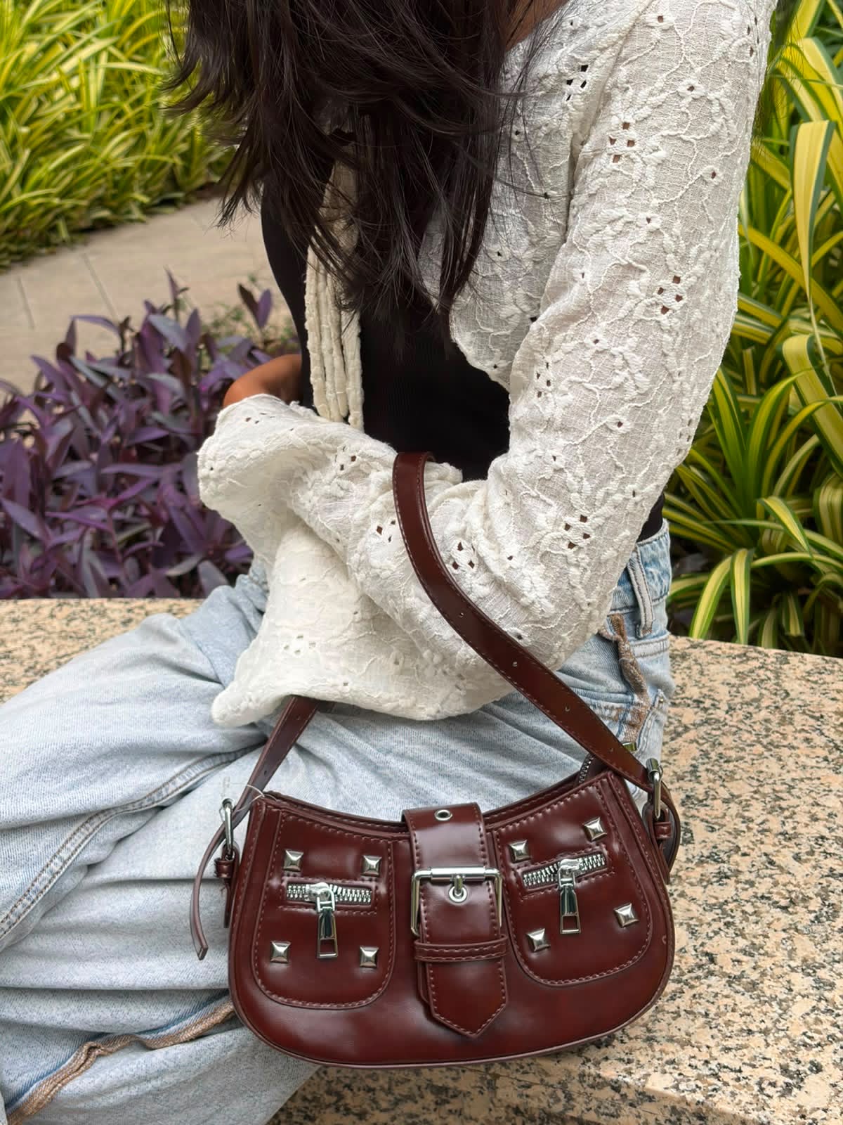 Loren stud hobo bag