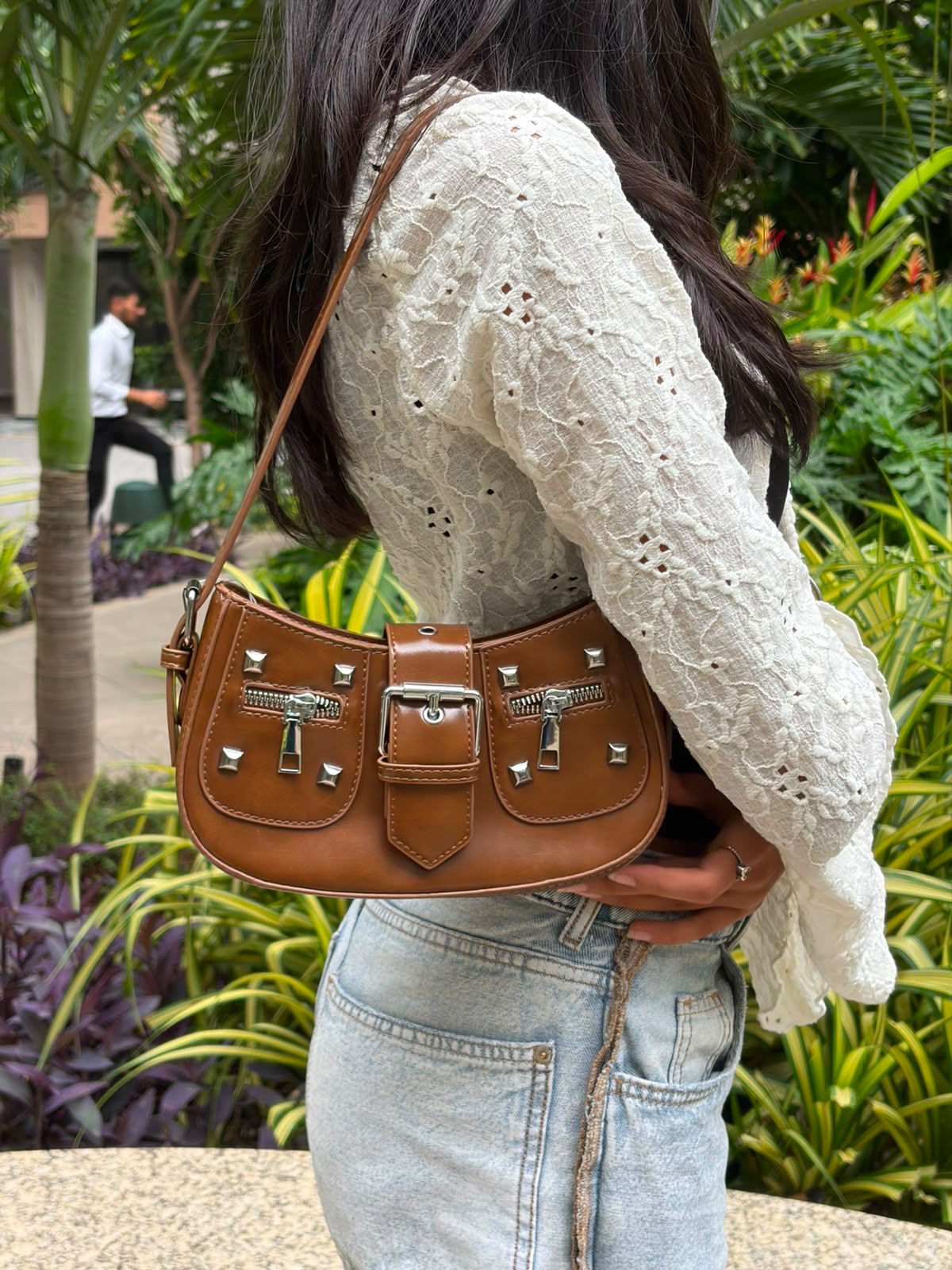 Loren stud hobo bag