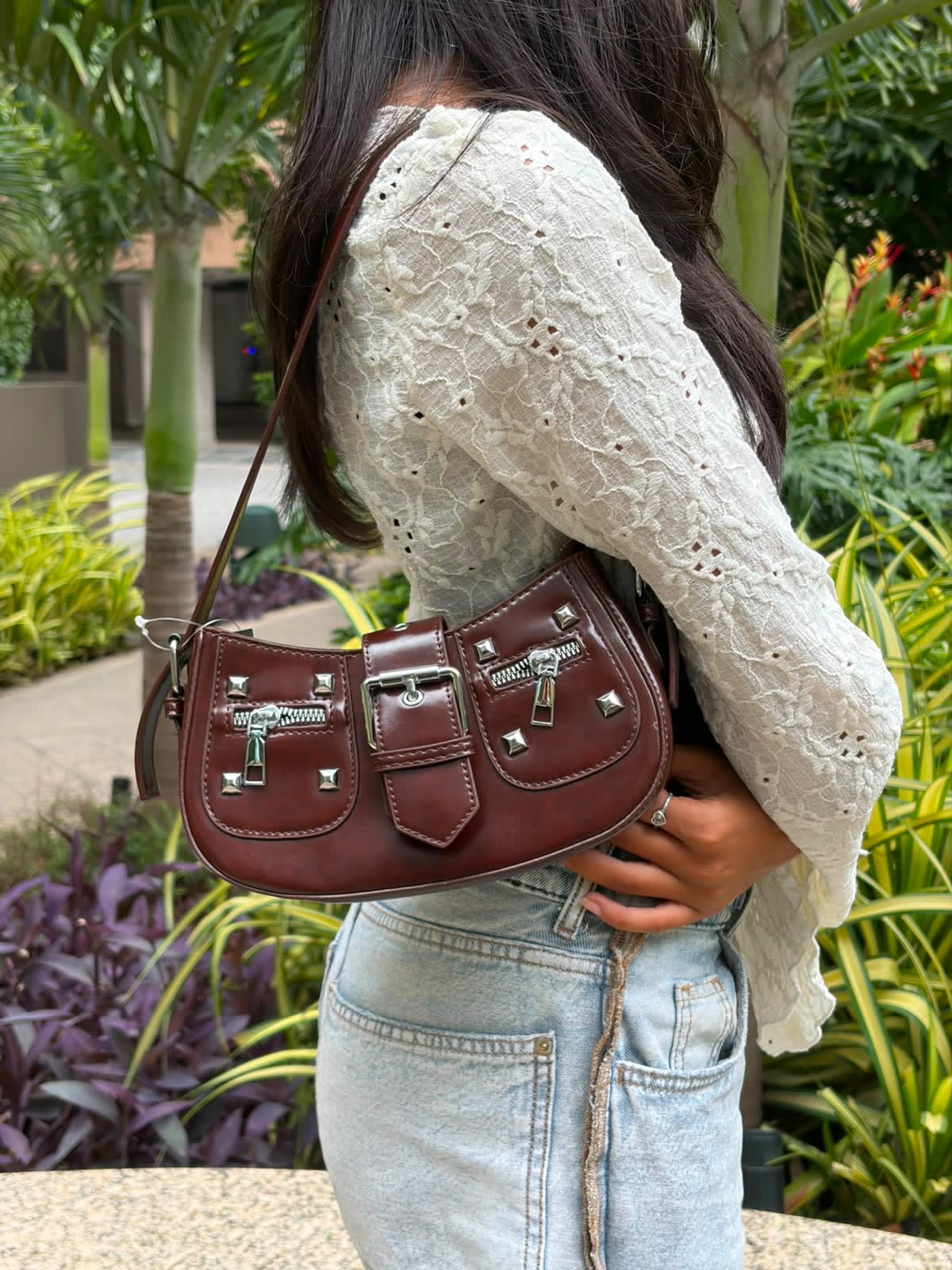 Loren stud hobo bag