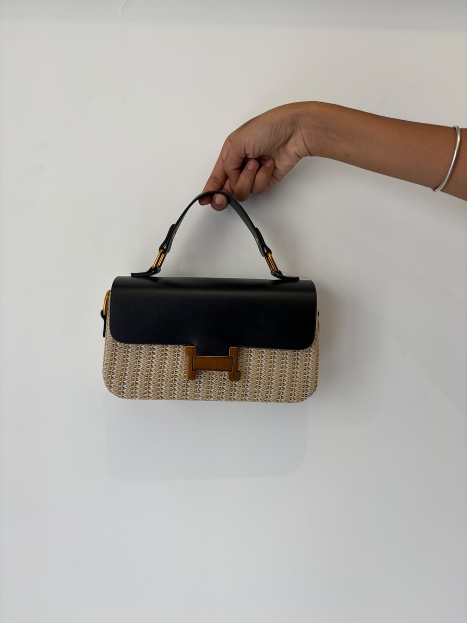 Bucky Woven Straw Cross Body Bag