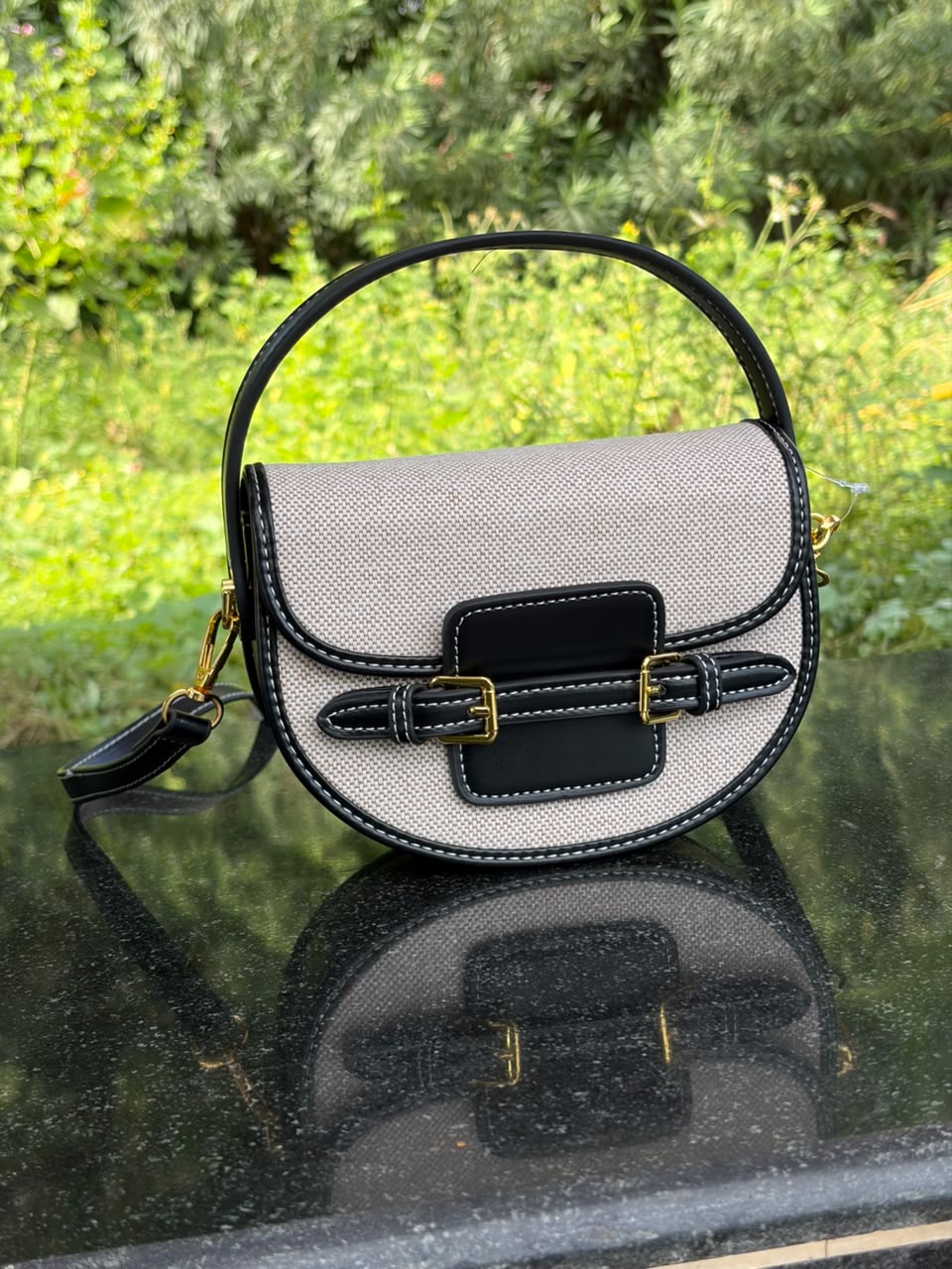 Reva Woven Textured Shoulder Bag