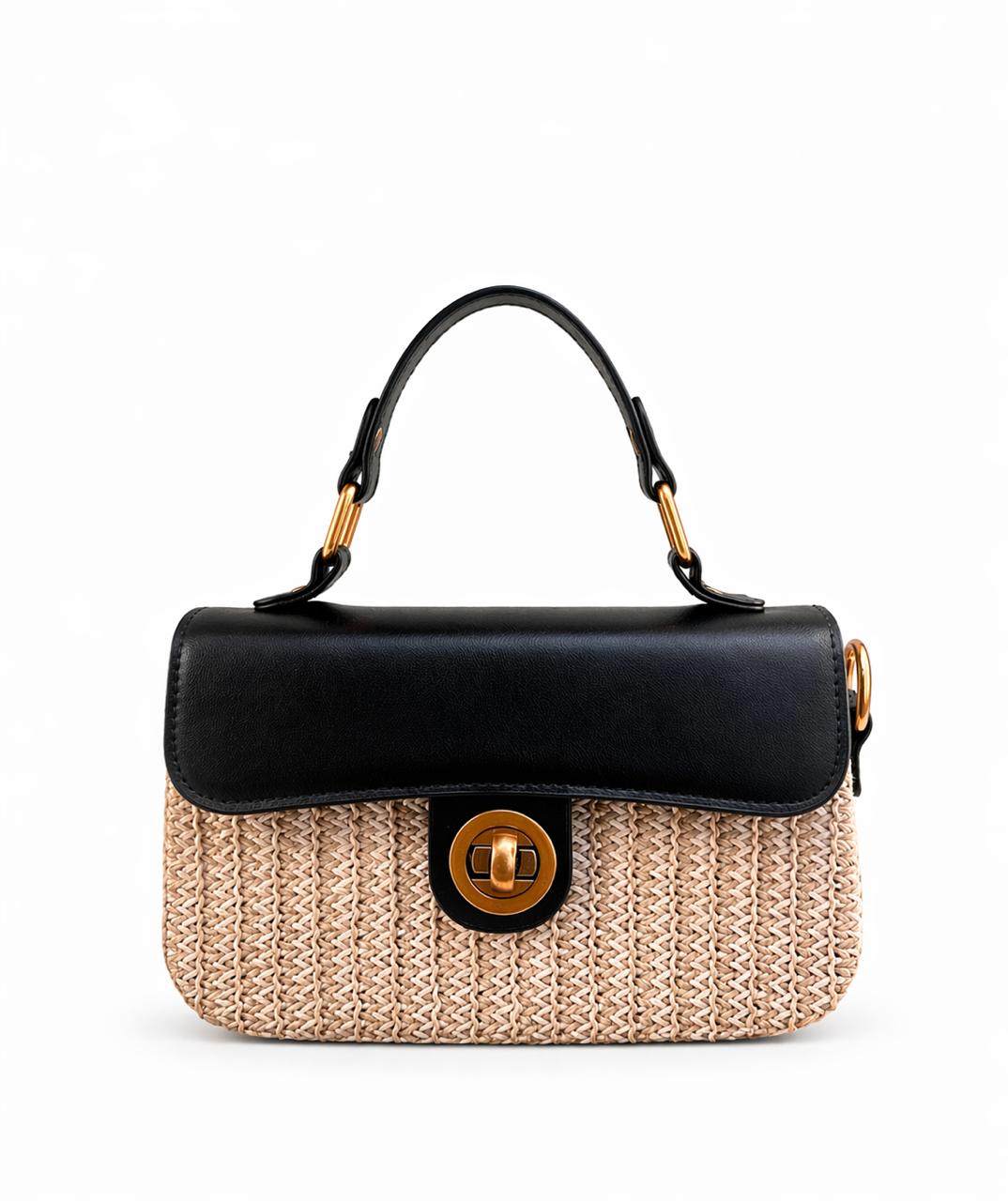 Chic Straw Sling Bag with Top Handle
