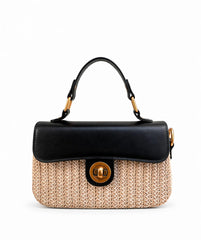 Chic Straw Sling Bag with Top Handle