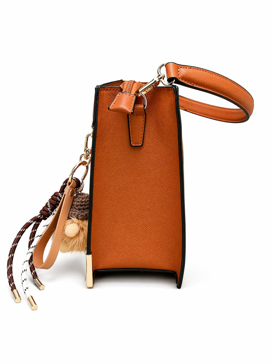 Elegant Striped Tote Bag with Premium Quality Charm