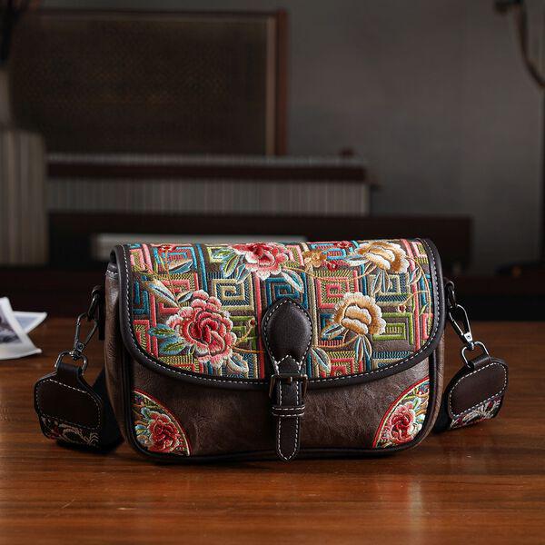 Elegant Floral Print Crossbody Sling Bag