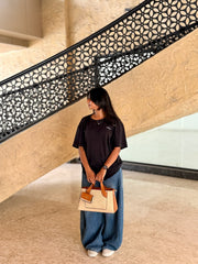Classic Textured Tote Bag with Mini Pouch