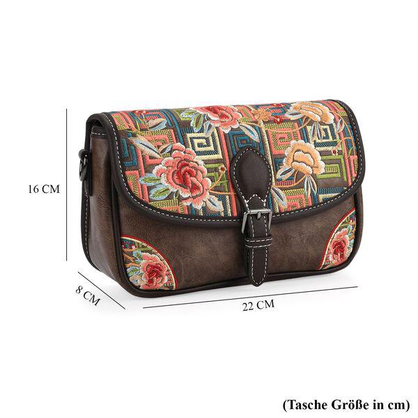 Elegant Floral Print Crossbody Sling Bag