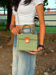 Sage Woven Sling Bag