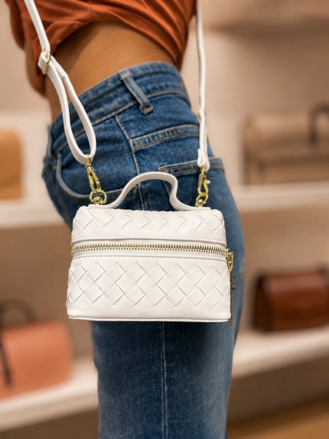 Noir Weave Luxe mini sling