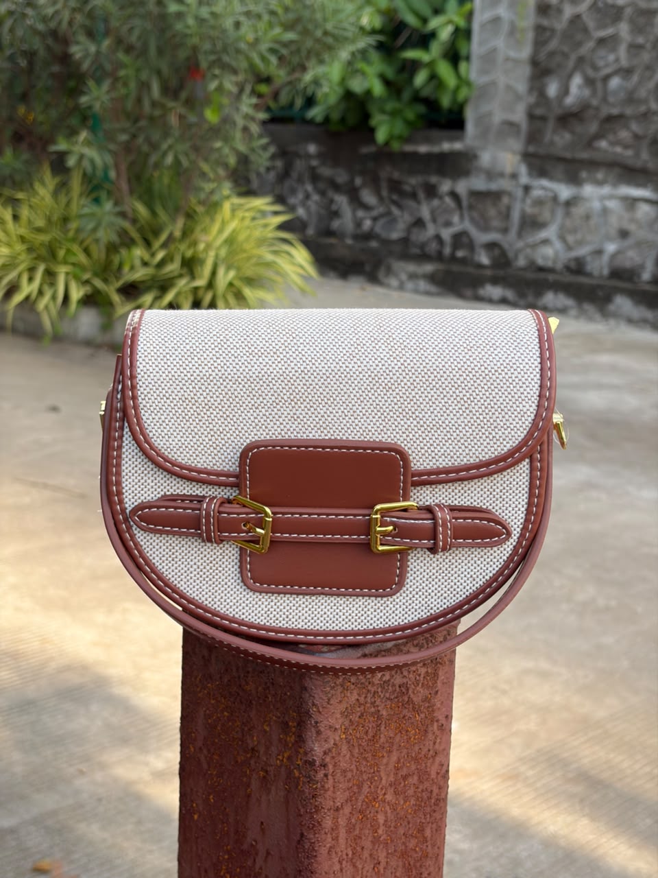 Reva Woven Textured Shoulder Bag