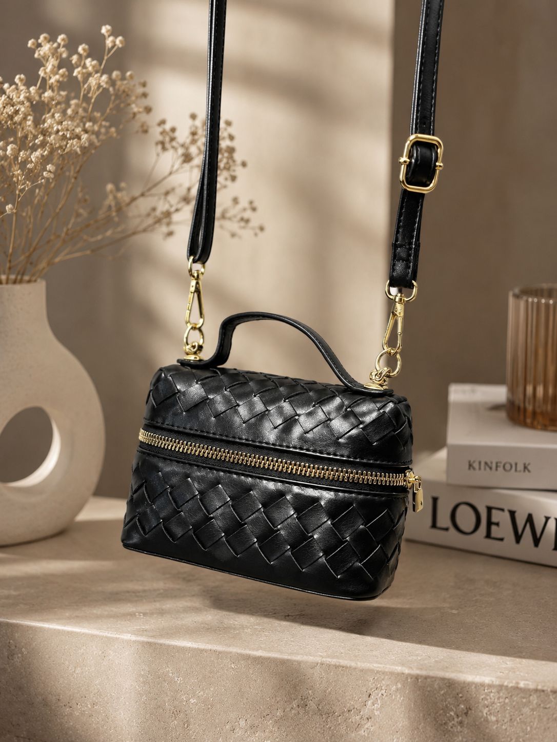 Noir Weave Luxe mini sling
