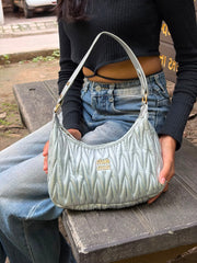 Silver Quited Shoulder Bag
