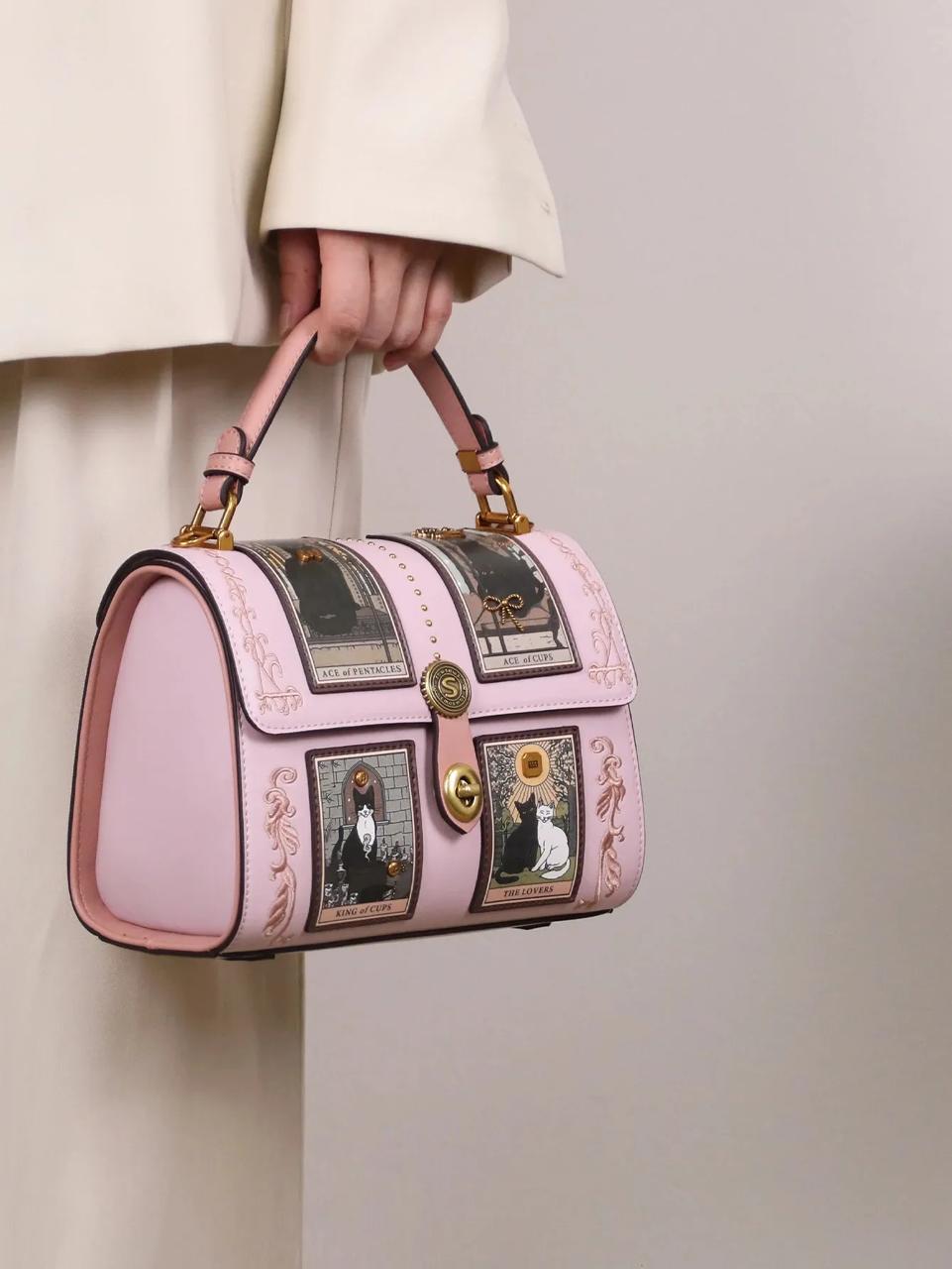 Vintage Art Luxury Design Top Handle Hand Bag