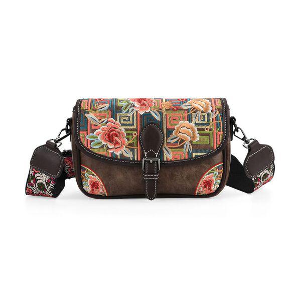 Elegant Floral Print Crossbody Sling Bag
