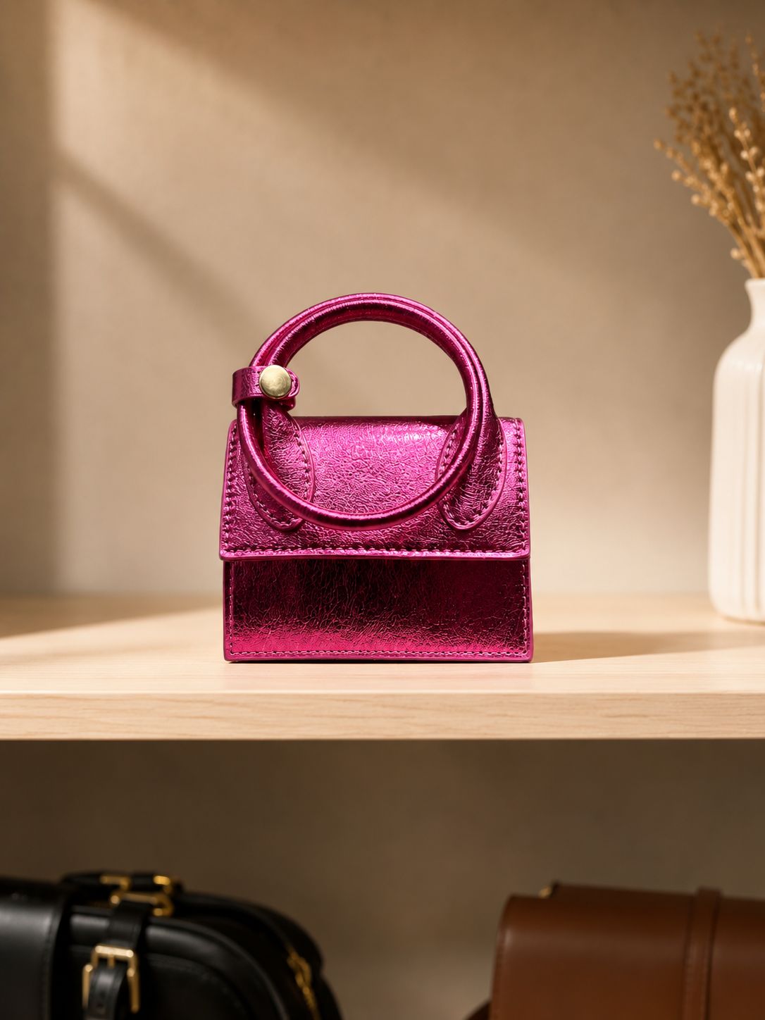 Kiara Metallic Structured Mini Bag