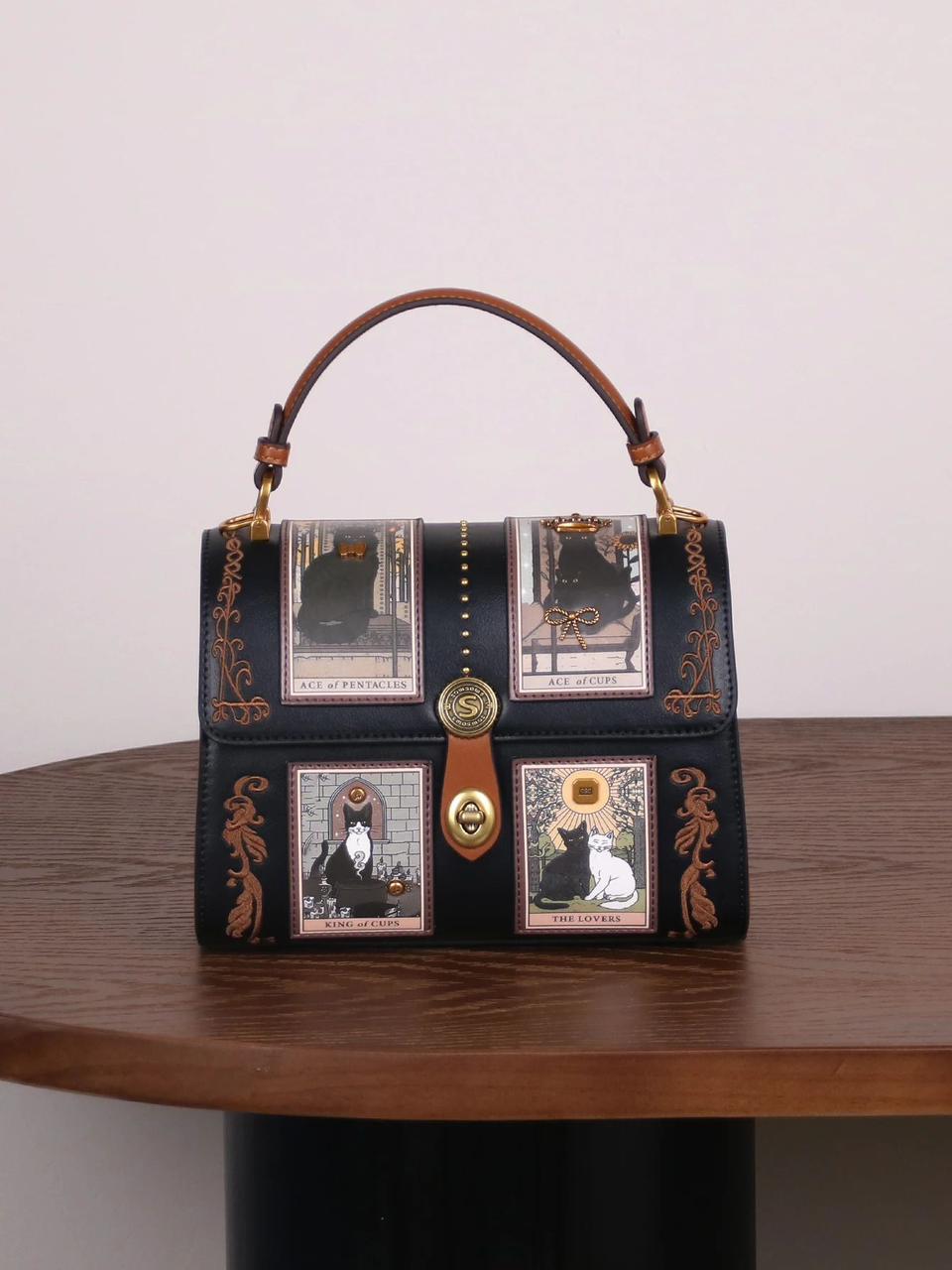 Vintage Art Luxury Design Top Handle Hand Bag
