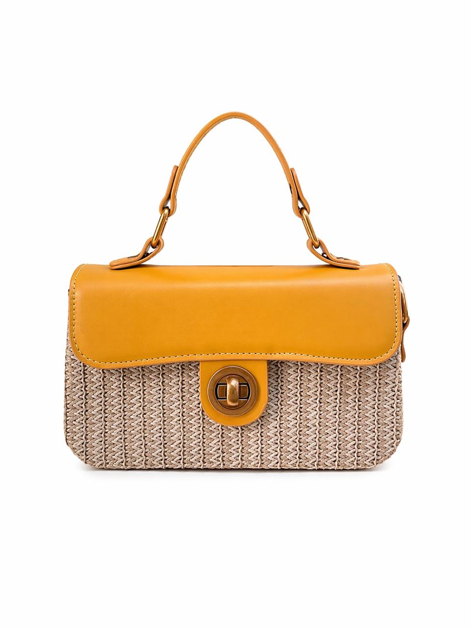 Chic Straw Sling Bag with Top Handle