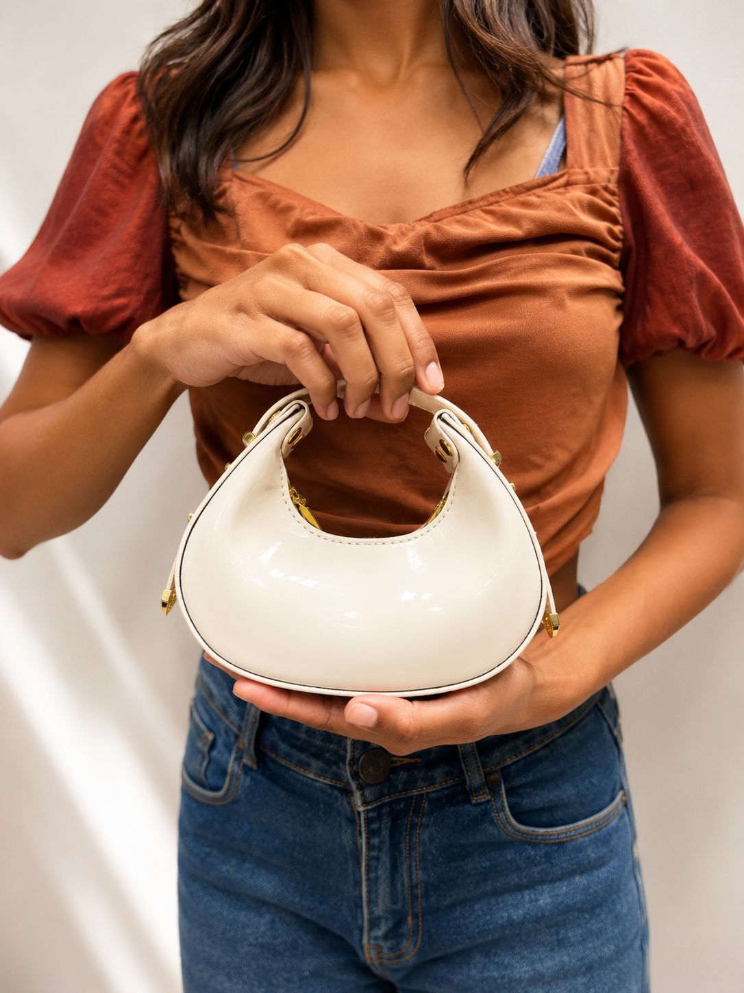 Tini Glossy Hobo Mini Bag