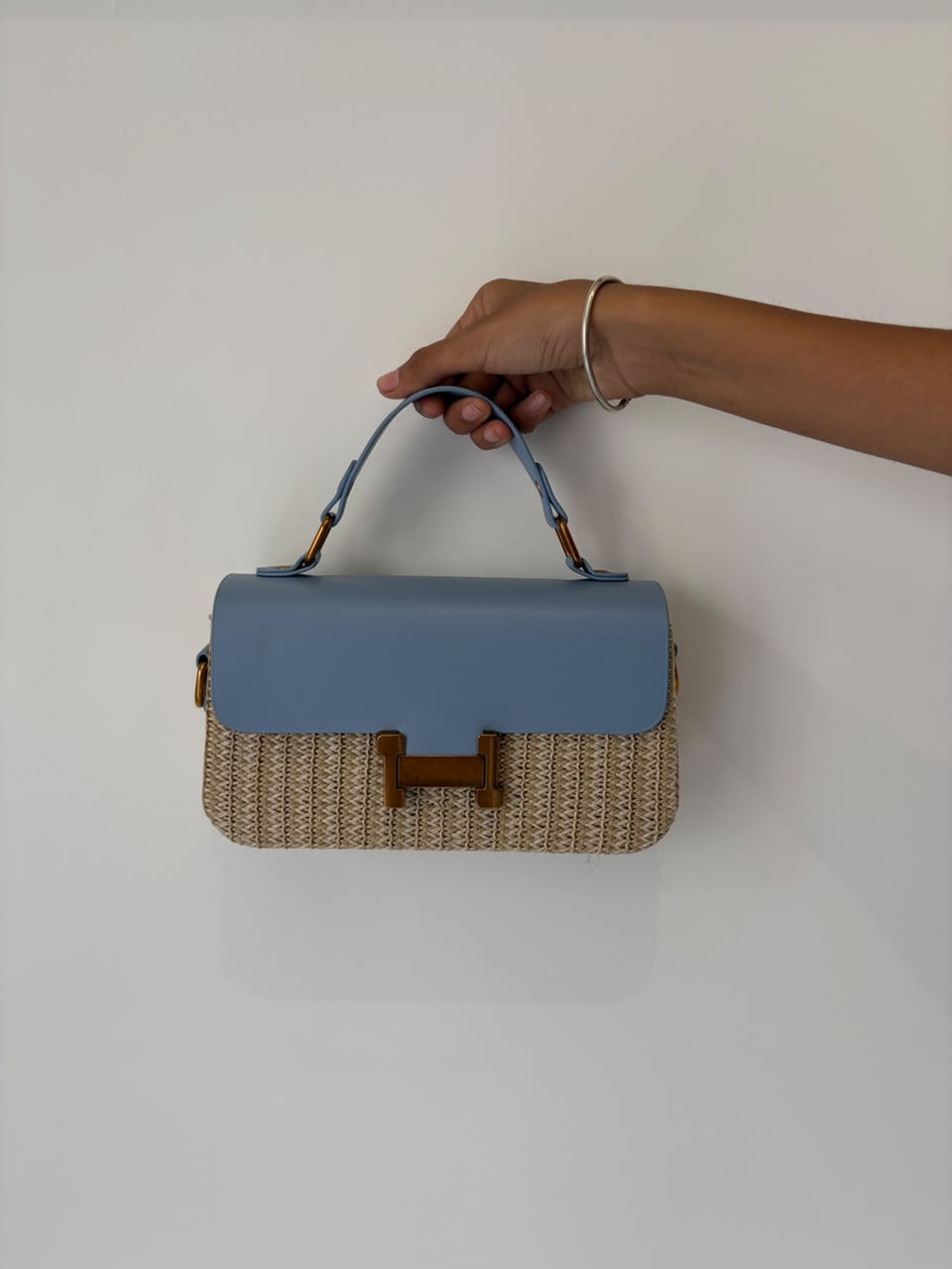 Bucky Woven Straw Cross Body Bag