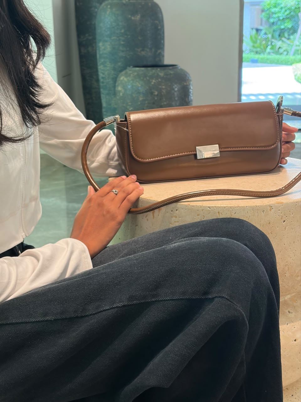 Arrow Solid Shoulder Bag